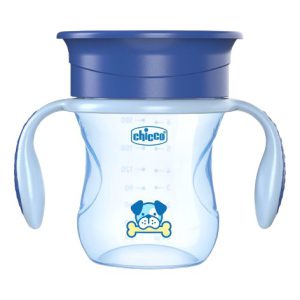 CHICCO Hrnček Perfect 360 s držadlami modrý 12m + 200 ml