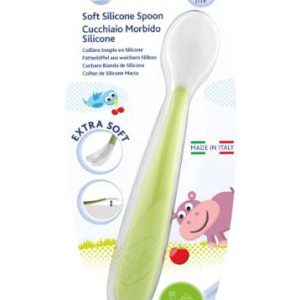 Chicco Lyžička silikón Soft 6m+ zelená