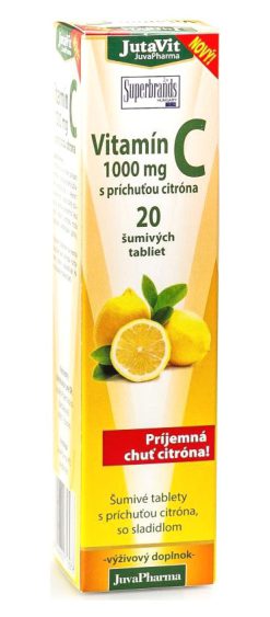 Jutavit Vitamín C 1000 mg s príchuťou citróna 20 šumivých tabliet