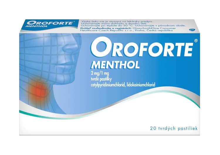 OROFORTE Menthol tvrdé pastilky 20 kusov