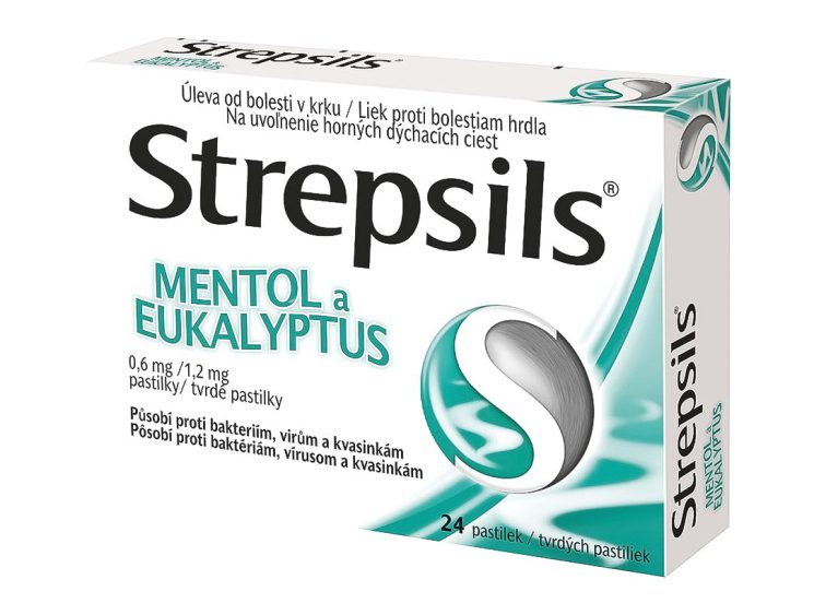Strepsils pastilky mentol a eukalyptus 24 ks